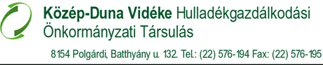 Közép-Duna Vidéke Hulladékgazdálkodási Önkormányzati Társulás, amelynek 176 önkormányzat a tagja