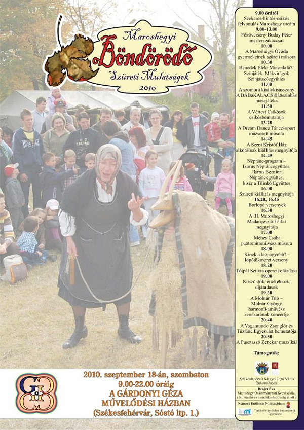 A Maroshegyi Böndörödő programja Maroshegyi Böndörödő!