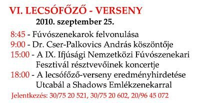 Lecsófesztivál programja Lecsófesztivál