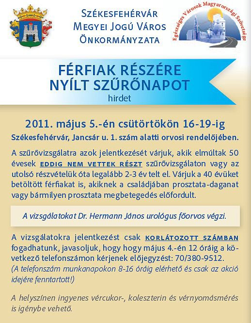 Egészségügyi szűrőnap Egészségügyi szűrőnap