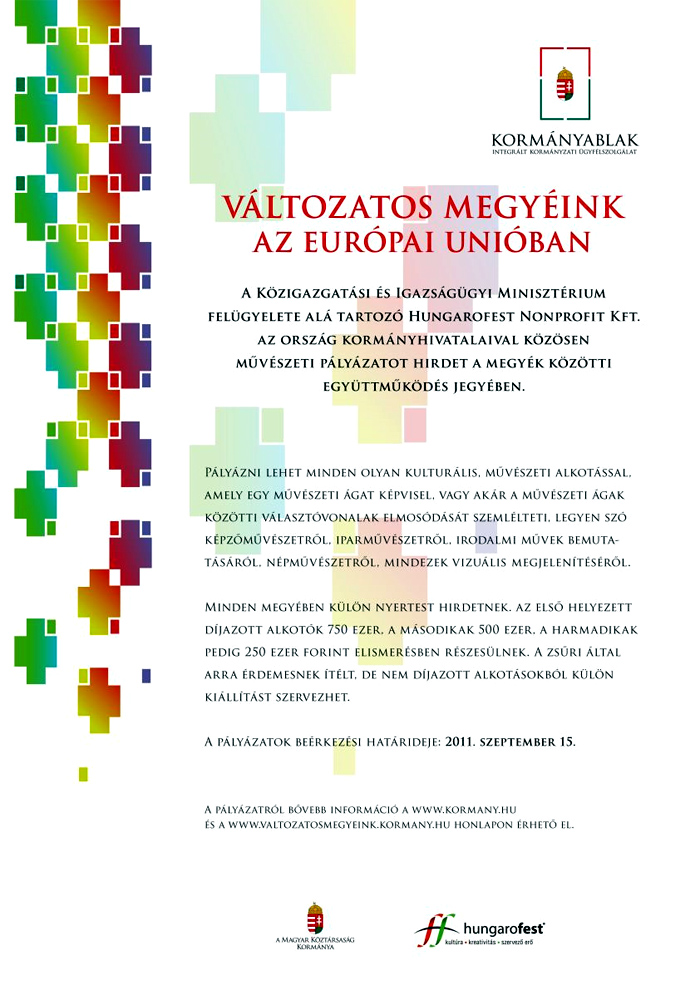„Változatos megyéink az Európai Unióban” címmel művészeti pályázatot hirdetnek kormányablak