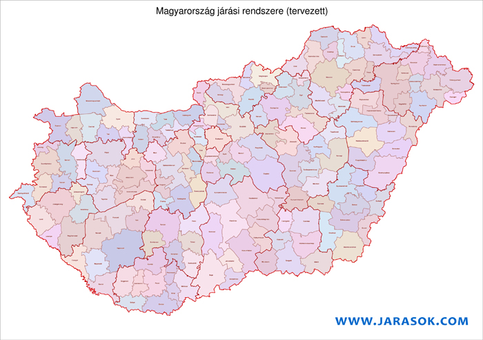 Magyarország járási rendszere (tervezett) Magyarország járási rendszere